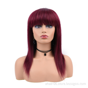 big discount wholesale brazilian straight cheveux naturels 99j color human hair wigs